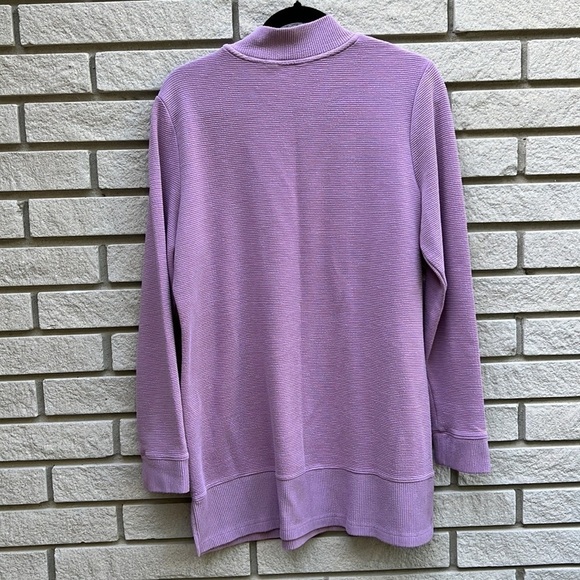 Northern Reflections Mock Neck Ribbed Long Sleeve Top (Longer Length) - Picture 9 of 9
